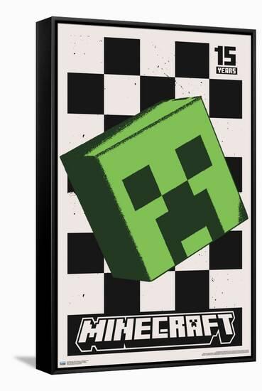 Minecraft: 15th Anniversary - Posterized Creeper-Trends International-Framed Stretched Canvas