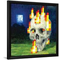 Minecraft Burning Skull Video Game Poster-null-Lamina Framed Poster