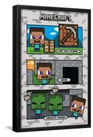 Minecraft - Chibi Chased By Zombies-Trends International-Framed Poster