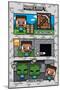 Minecraft - Chibi Chased By Zombies-Trends International-Mounted Poster