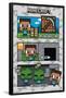 Minecraft - Chibi Chased By Zombies-Trends International-Framed Poster