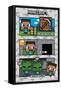 Minecraft - Chibi Chased By Zombies-Trends International-Framed Stretched Canvas