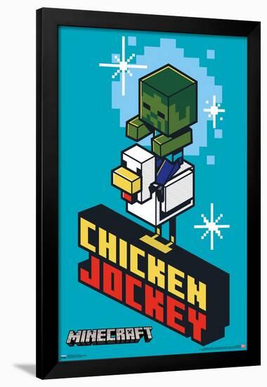 Minecraft - Chicken Jockey-Trends International-Framed Poster