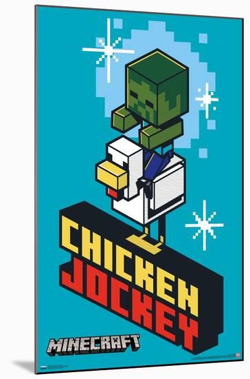 Minecraft - Chicken Jockey-Trends International-Mounted Poster