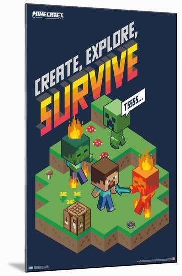 Minecraft - Create, Explore, Survive 2-Trends International-Mounted Poster