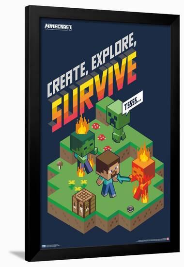 Minecraft - Create, Explore, Survive 2-Trends International-Framed Poster