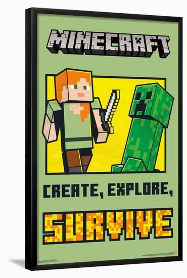 Minecraft - Create, Explore, Survive-Trends International-Framed Poster