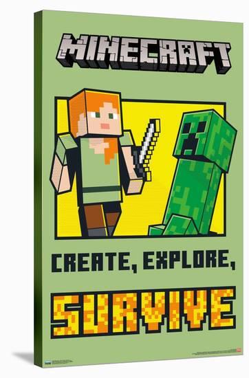 Minecraft - Create, Explore, Survive-Trends International-Stretched Canvas