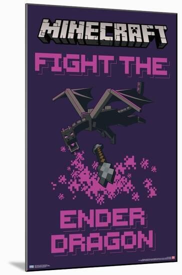 Minecraft - Fight The Ender Dragon-Trends International-Mounted Poster