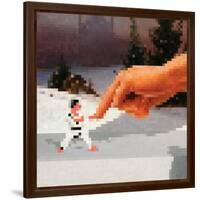 Minecraft Hand and Fighter Video Game Poster-null-Lamina Framed Poster