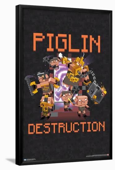 Minecraft: Legends - Piglin Destruction-Trends International-Framed Poster