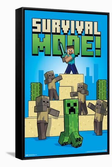 Minecraft - Survival Mode-Trends International-Framed Stretched Canvas