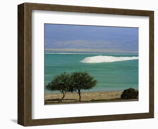 Mined Sea Salt at Shallow South End of the Dead Sea Near Ein Boqeq, Israel, Middle East-Robert Francis-Framed Photographic Print
