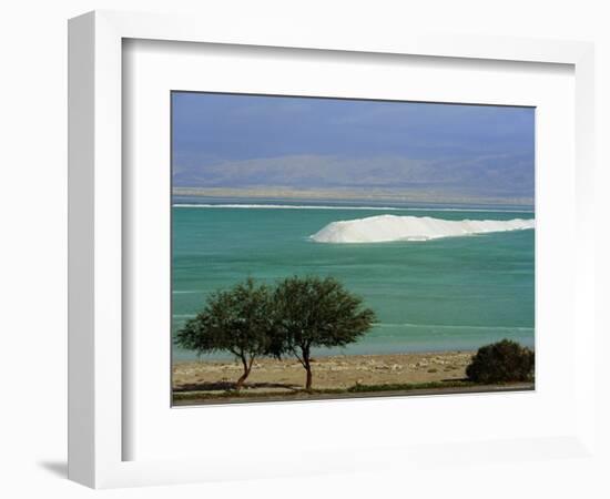 Mined Sea Salt at Shallow South End of the Dead Sea Near Ein Boqeq, Israel, Middle East-Robert Francis-Framed Photographic Print