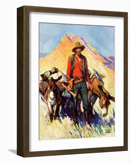 "Miner and Donkeys,"May 27, 1933-William Henry Dethlef Koerner-Framed Giclee Print