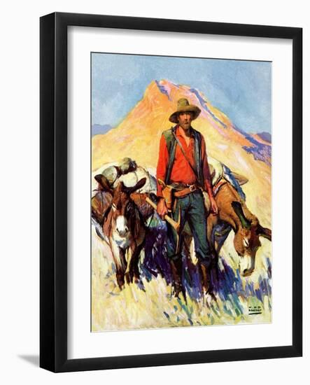 "Miner and Donkeys,"May 27, 1933-William Henry Dethlef Koerner-Framed Giclee Print