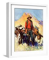 "Miner and Donkeys,"May 27, 1933-William Henry Dethlef Koerner-Framed Giclee Print