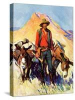 "Miner and Donkeys,"May 27, 1933-William Henry Dethlef Koerner-Stretched Canvas
