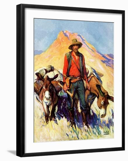 "Miner and Donkeys,"May 27, 1933-William Henry Dethlef Koerner-Framed Giclee Print