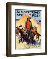 "Miner and Donkeys," Saturday Evening Post Cover, May 27, 1933-William Henry Dethlef Koerner-Framed Giclee Print