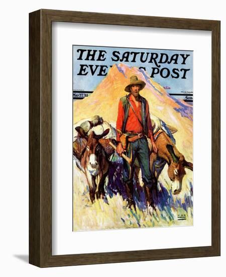 "Miner and Donkeys," Saturday Evening Post Cover, May 27, 1933-William Henry Dethlef Koerner-Framed Giclee Print