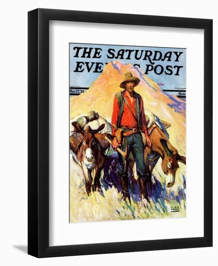 "Miner and Donkeys," Saturday Evening Post Cover, May 27, 1933-William Henry Dethlef Koerner-Framed Giclee Print