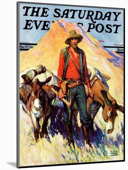 "Miner and Donkeys," Saturday Evening Post Cover, May 27, 1933-William Henry Dethlef Koerner-Mounted Giclee Print