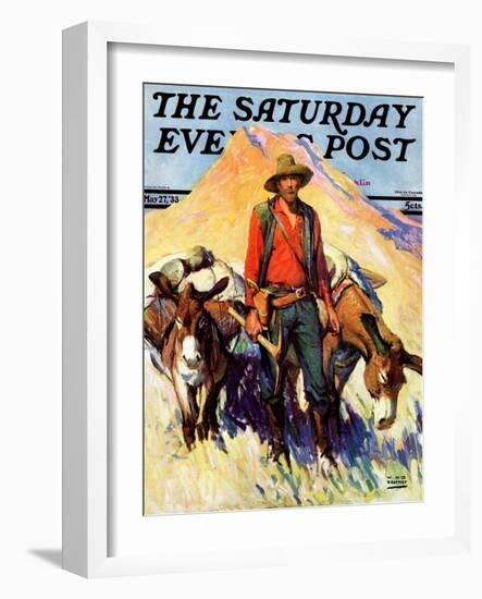 "Miner and Donkeys," Saturday Evening Post Cover, May 27, 1933-William Henry Dethlef Koerner-Framed Giclee Print