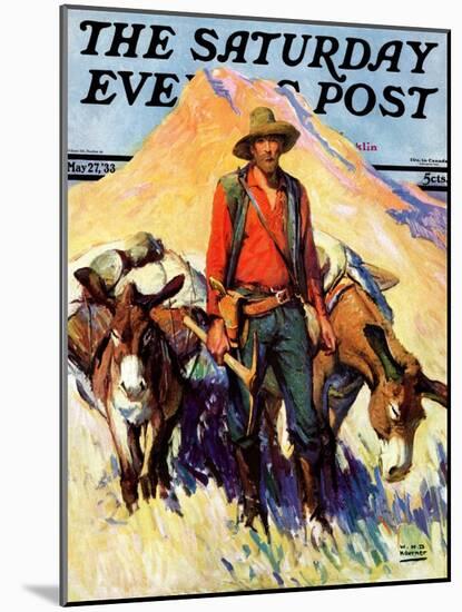 "Miner and Donkeys," Saturday Evening Post Cover, May 27, 1933-William Henry Dethlef Koerner-Mounted Giclee Print