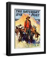 "Miner and Donkeys," Saturday Evening Post Cover, May 27, 1933-William Henry Dethlef Koerner-Framed Premium Giclee Print