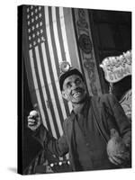 Miner at a Fairground, Conisbrough, Near Doncaster, South Yorkshire, 1955-Michael Walters-Stretched Canvas