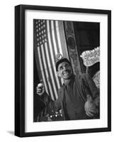 Miner at a Fairground, Conisbrough, Near Doncaster, South Yorkshire, 1955-Michael Walters-Framed Photographic Print