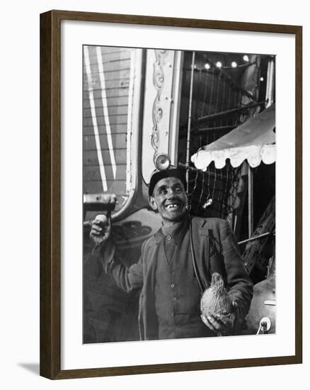 Miner at a Fairground, Conisbrough, Near Doncaster, South Yorkshire, 1955-Michael Walters-Framed Photographic Print