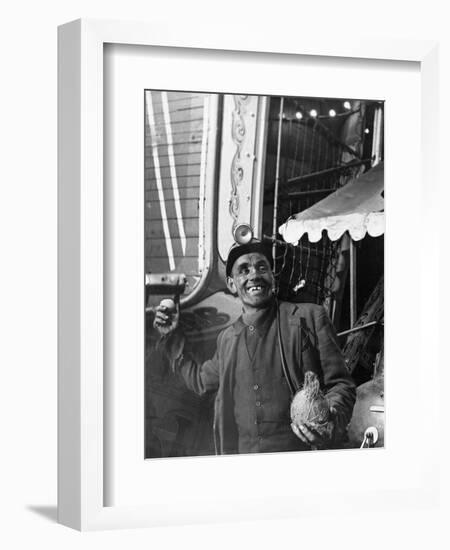 Miner at a Fairground, Conisbrough, Near Doncaster, South Yorkshire, 1955-Michael Walters-Framed Photographic Print