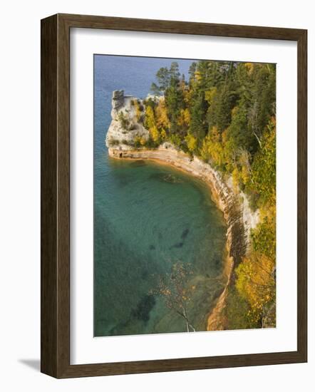 Miner's Castle overlook on Lake Superior, Munising, Upper Peninsula, Michigan, USA-Walter Bibikow-Framed Photographic Print