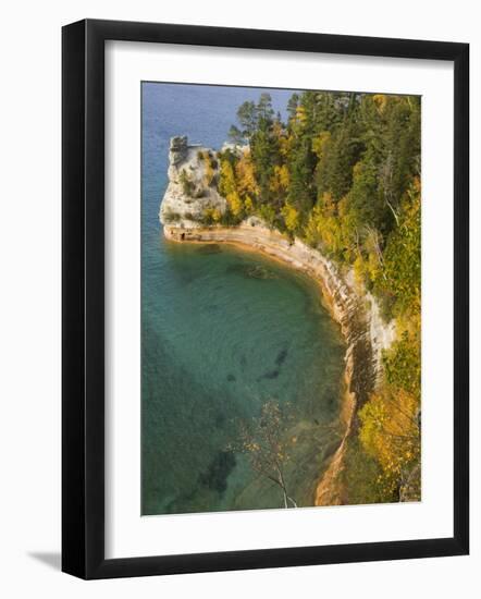 Miner's Castle overlook on Lake Superior, Munising, Upper Peninsula, Michigan, USA-Walter Bibikow-Framed Photographic Print