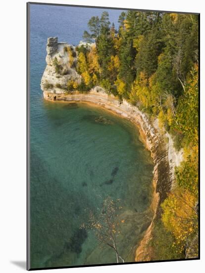 Miner's Castle overlook on Lake Superior, Munising, Upper Peninsula, Michigan, USA-Walter Bibikow-Mounted Photographic Print