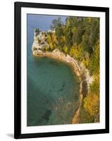 Miner's Castle overlook on Lake Superior, Munising, Upper Peninsula, Michigan, USA-Walter Bibikow-Framed Photographic Print