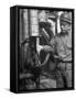 Miner Working at Oil Shale Refinery Mine-J^ R^ Eyerman-Framed Stretched Canvas