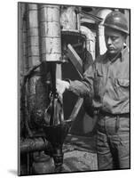 Miner Working at Oil Shale Refinery Mine-J^ R^ Eyerman-Mounted Photographic Print