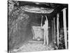 Miner Working in a Coal Mine Photograph-Lantern Press-Stretched Canvas