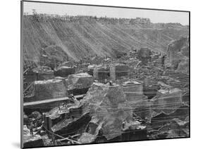 Miners and Ropes Criss Cross a Huge Diamond Mine, known as the Deep Diggings, in the Cape Colony-null-Mounted Photographic Print