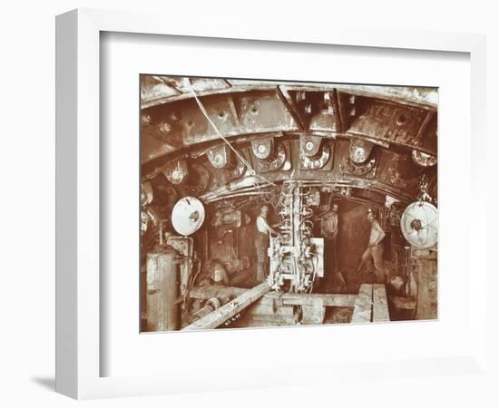 Miners at Work on the Construction of the Rotherhithe Tunnel, Bermondsey, London, February 1907-null-Framed Photographic Print