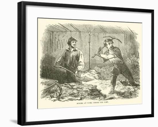 Miners at Work under the Fort, June 1863-null-Framed Giclee Print