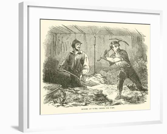 Miners at Work under the Fort, June 1863-null-Framed Giclee Print