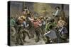 Miners' Ball during the California Gold Rush-null-Stretched Canvas