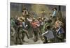 Miners' Ball during the California Gold Rush-null-Framed Giclee Print