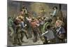 Miners' Ball during the California Gold Rush-null-Mounted Giclee Print