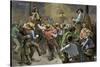 Miners' Ball during the California Gold Rush-null-Stretched Canvas