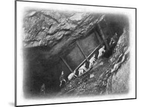 Miners Climbing from the Sixty to the Fifty-Fathom Level in King Edward's Mine-J^c^ Barrow-Mounted Photographic Print